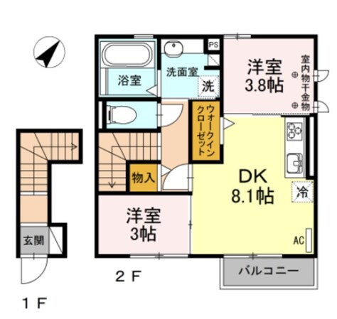 日吉ハイツⅡの物件間取画像